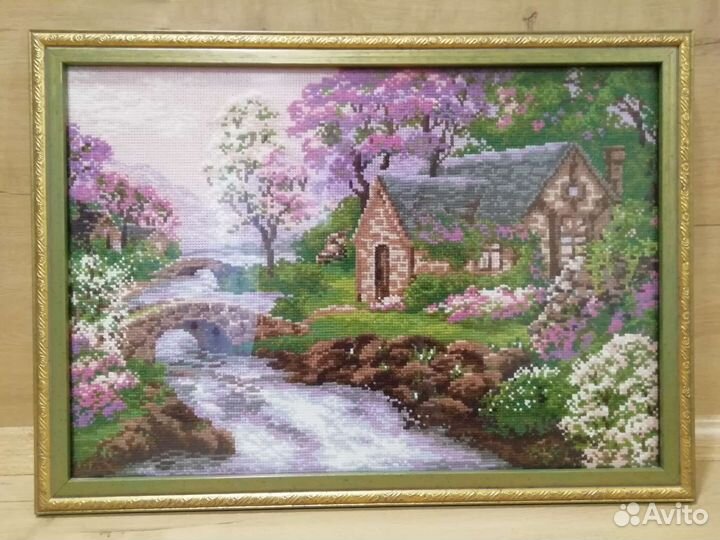 Картина вышитая крестом ручная работа