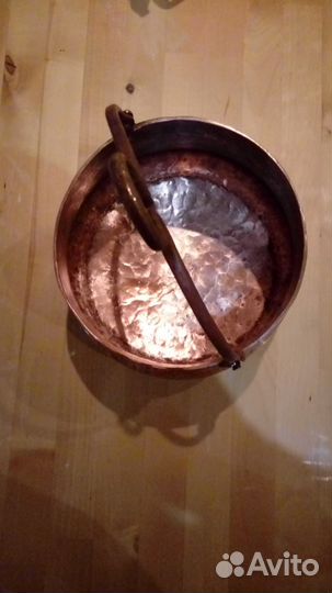 Трехлитровый котелок (казан) чистой красной меди