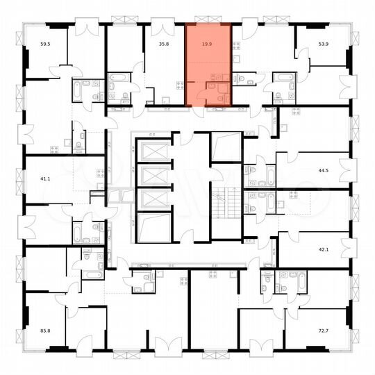 Квартира-студия, 19,9 м², 19/23 эт.