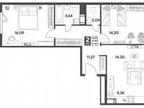 2-к. квартира, 67,5 м², 2/9 эт.