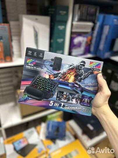 Игровая клавиатура 5в1 RGB