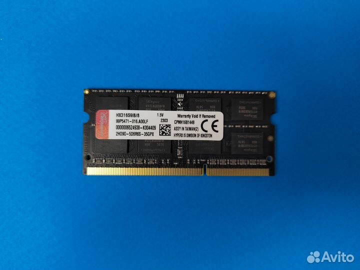 DDR3 8 GB 1600 mhz HyperX Fury для Ноутбука Новая