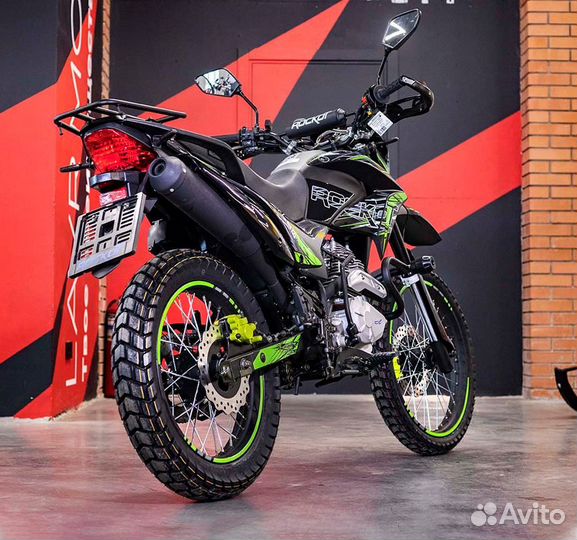 Мотоцикл эндуро rockot XR250 (черный/зеленый, 21/1