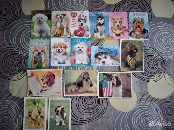 Лот 11.Календарики Собаки, Кошки, Почтовые марки