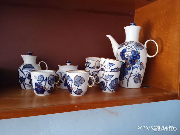 Кофейный сервиз лфз СССР Золотой виноград