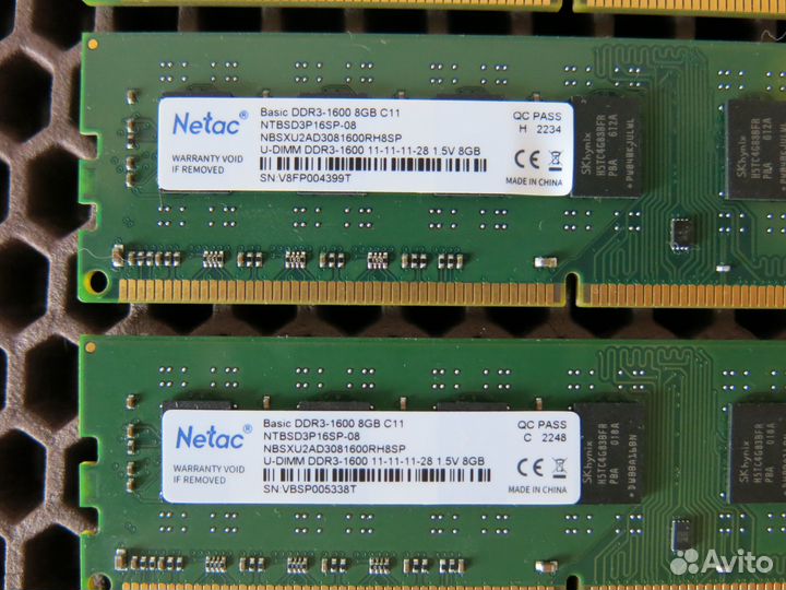 DDR3 32Gb (4x8Gb) 1600MHz Netac