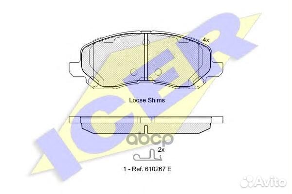 181806 колодки дисковые передние Mitsubishi E