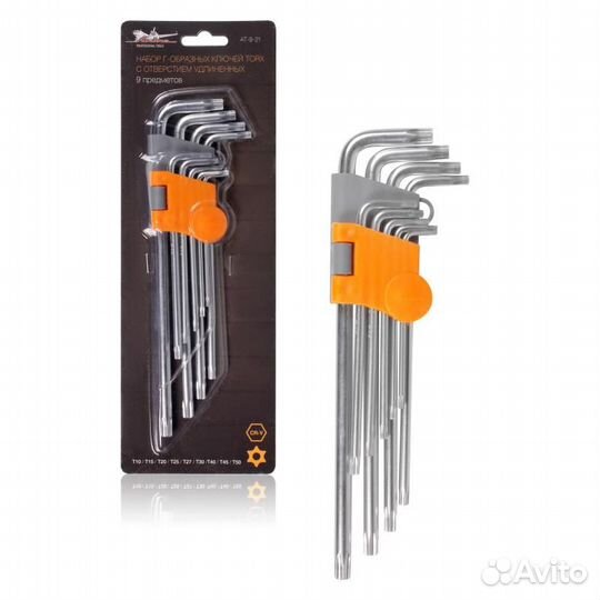 Набор г-образных ключей torx инбус с отв. удлинённ