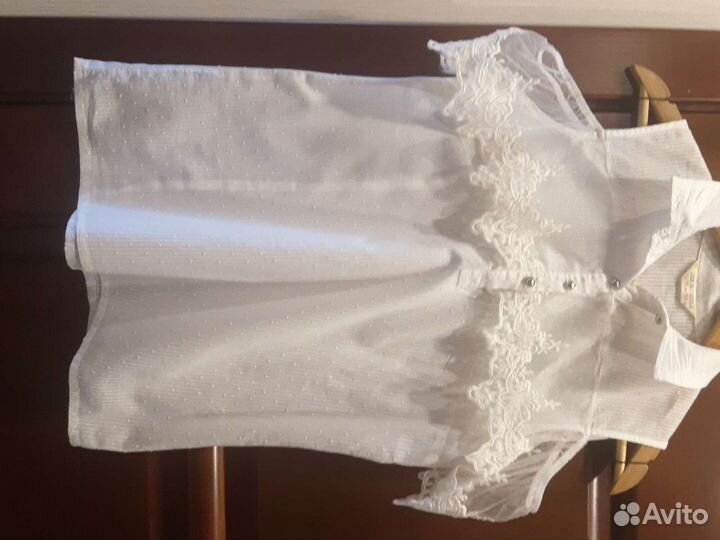 Блузка белая для девочек,164см