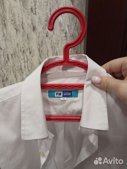 Рубашка белая для мальчика 140-146