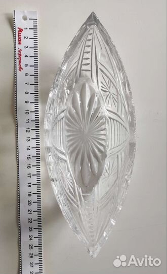 Хрустальная ваза лодочка СССР