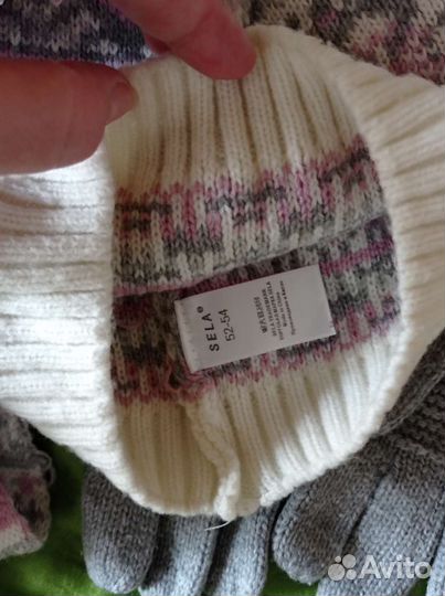 Комплект шапка, шарф и перчатки