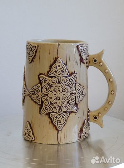 Кружка керамическая декоративная ручной работы