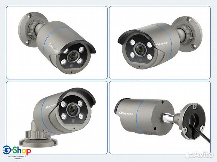 IP Камера Techage 4Mp PoE 48V/DC12V ик IP66