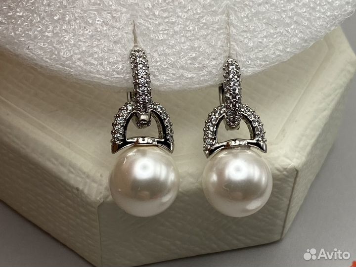 Серьги с жемчугом(иск) потрясающие