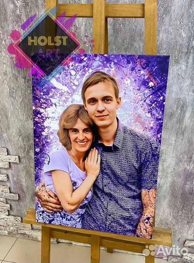 Портрет по фото на холсте