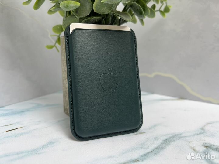 Чехол c magsafe на iPhone + apple leather wallet