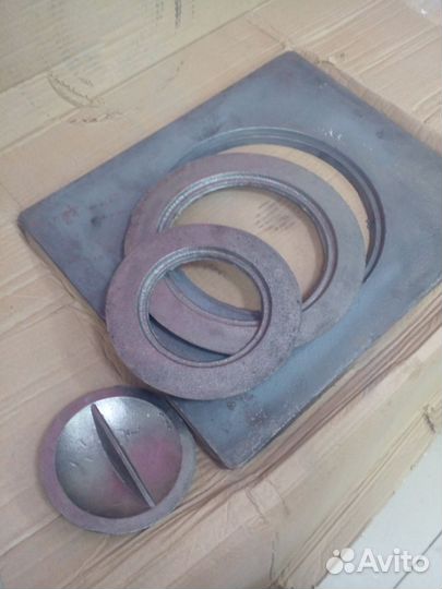 Плиты чугунные для мангала и печи(с кольцами)