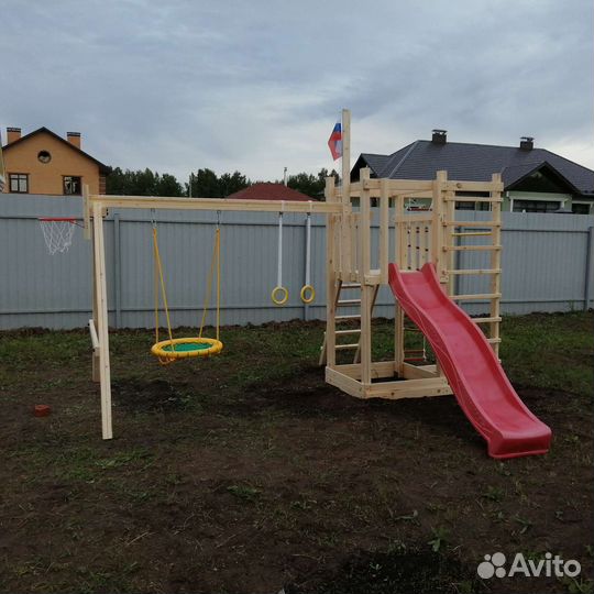 Детская площадка для дачи + качели гнездо
