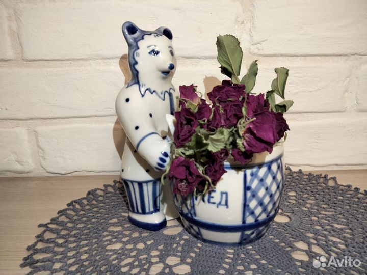 Вазы цветное стекло Дерево СССР Гжель Хохлома