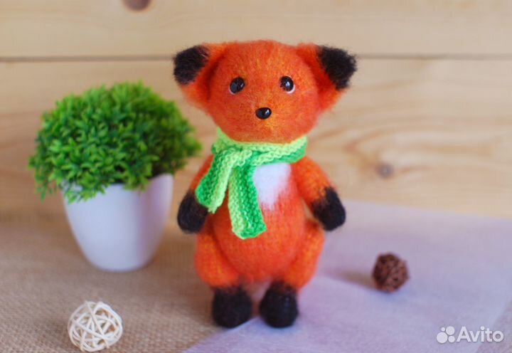 Вязаная игрушка Лисенок ручной работы