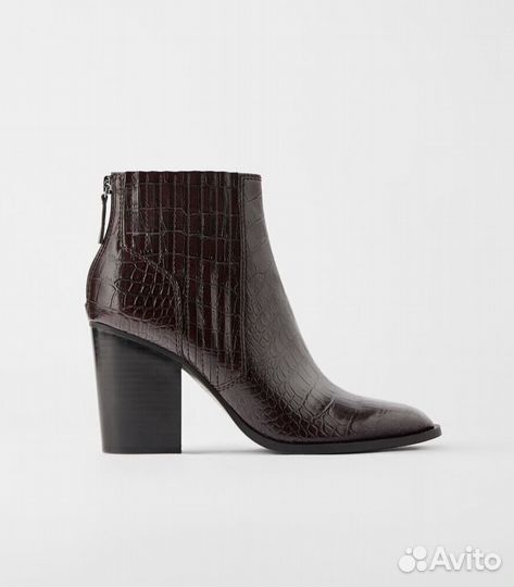 Ботильоны казаки zara цвет бургунди