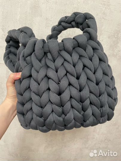 Вязаная сумка marshmallow из толстой пряжи