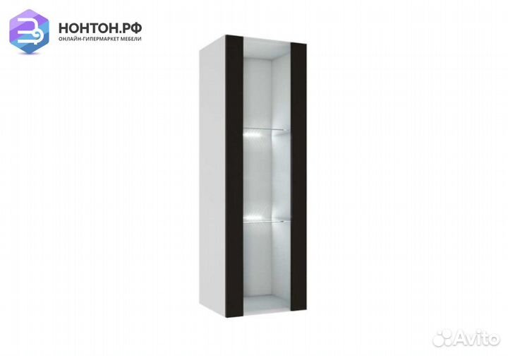 Витрина Флорис 3 черный глянец / белый