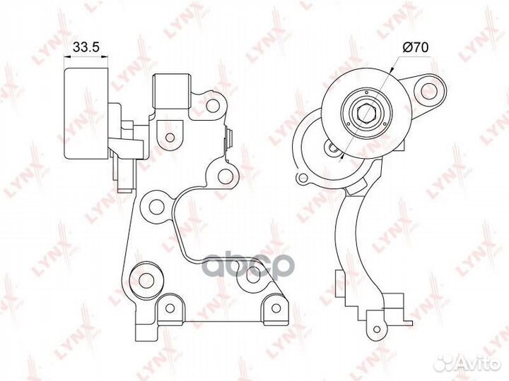 Натяжитель поликлинового ремня;toyota 1GR-FE land