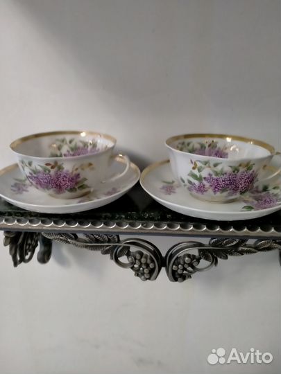 Чайные фарфоровые пары от сервиза Сирень
