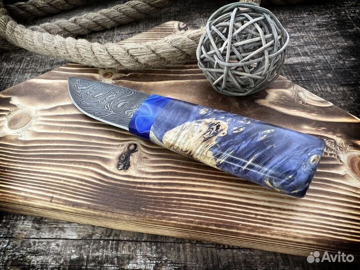 Якутский мини нож из дамаска