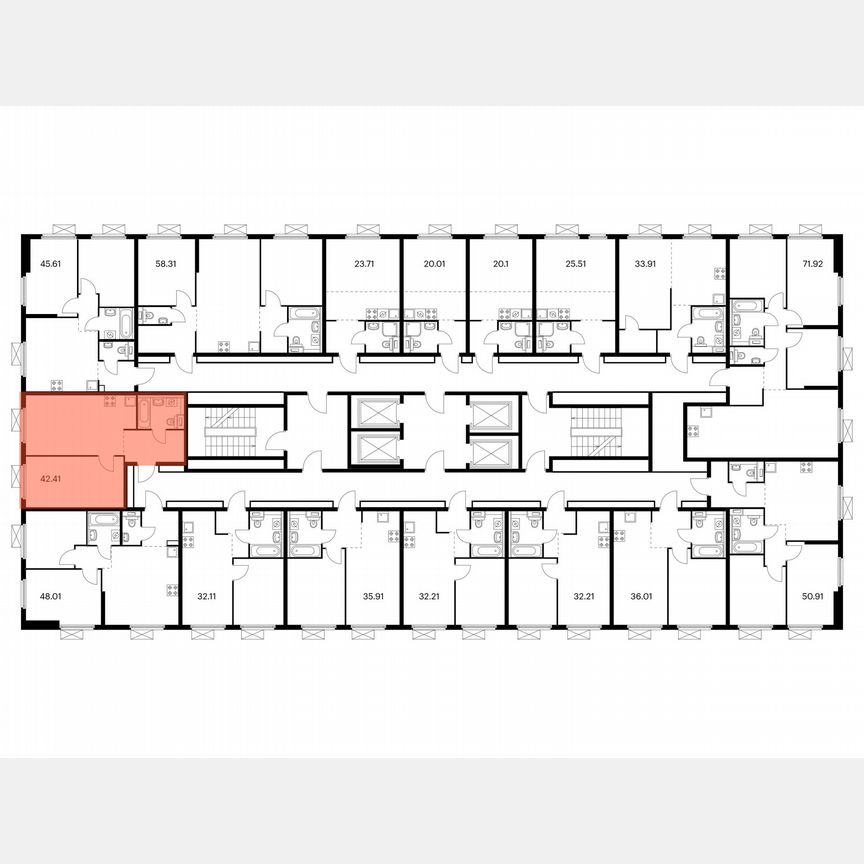 1-к. квартира, 42,4 м², 32/38 эт.