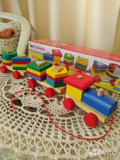 Паровозик конструктор дерево