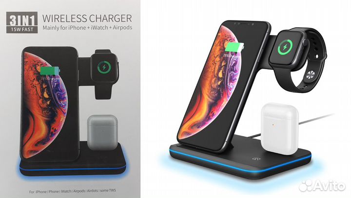 Беспроводное зарядное устройство Apple 3в1