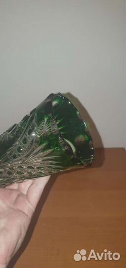 Ваза, рог хрусталь Чехия