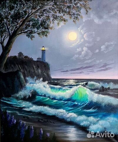 Картина маслом на холсте море пейзаж