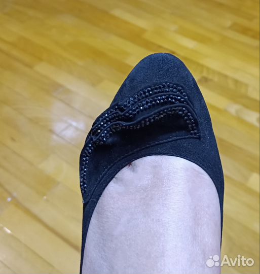 Туфли женские 39 размер черные замш натуральный