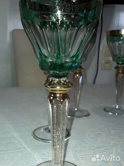 Фужеры Чешский цветной хрусталь