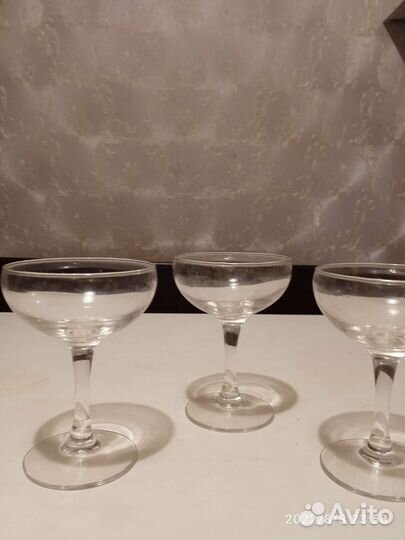 Креманки стеклянные для шампанского, мороженого