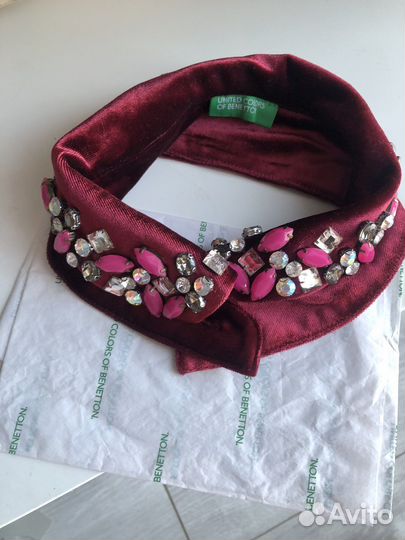 Воротник съемный манишка со стразами benetton