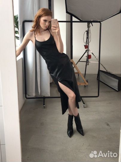 Кожаное платье zara