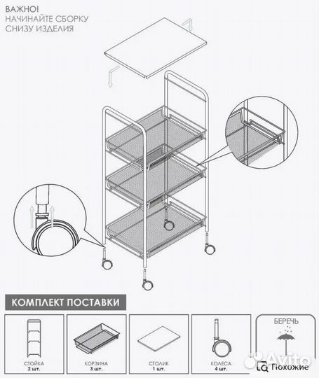 Этажерка на колесиках