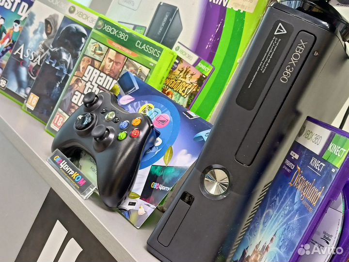 Игровая приставка xbox360 Slim + кинект + 6 игр