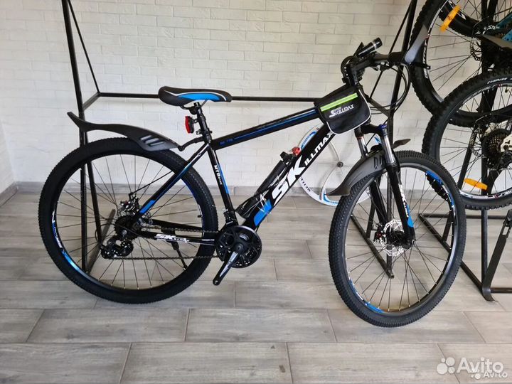 Скоростной велосипед Черный-синий новый