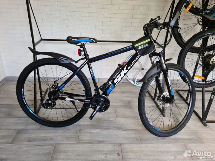 Скоростной велосипед Черный-синий новый