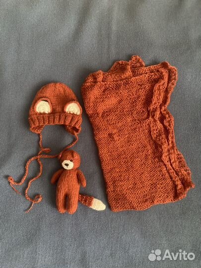 Лисичка костюм реквизит для ньюборн фотосессии