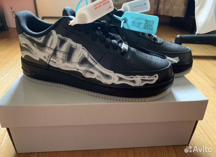 Кроссовки nike air force 1 skeleton black