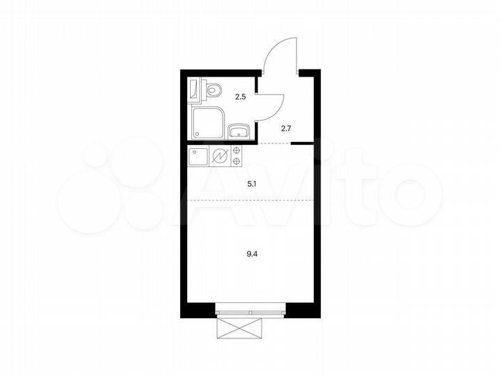Квартира-студия, 19,7 м², 10/25 эт.