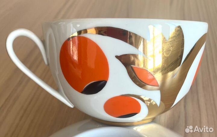 Чайная пара, фарфор, Вербилки, 1980-ые годы