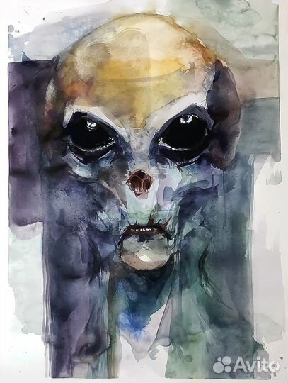 Интерьерная картина акварелью